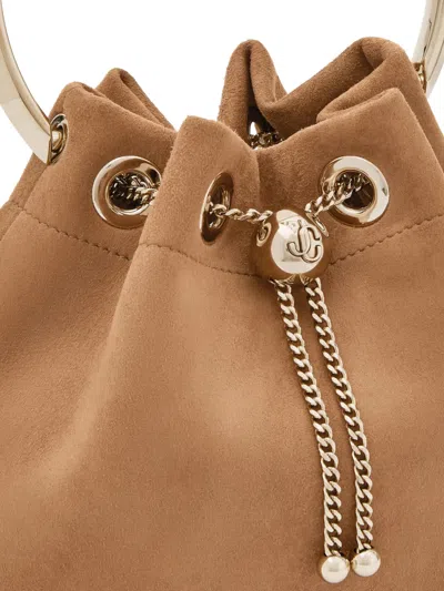 Jimmy Choo Bon Bon Mini Bucket Bag In Brown