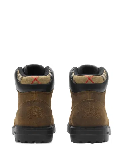 Burberry Moor Suede Lace-up Hiking Boots In Brown