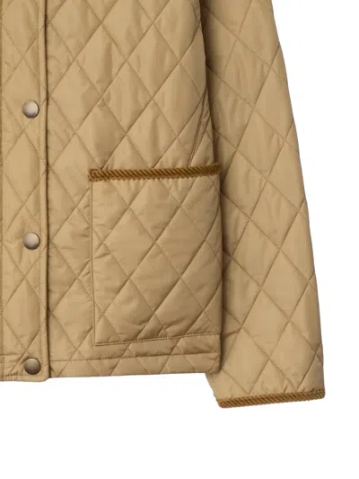 Burberry Doreset Diamond-quilted Jacket In Brown