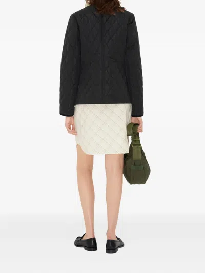 Burberry Women Nylon Jacket With Stitching In Black