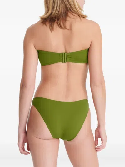 SHOW 褶饰抹胸比基尼上装