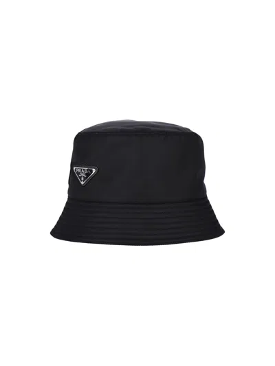 Prada Logo-embellished Shell Bucket Hat