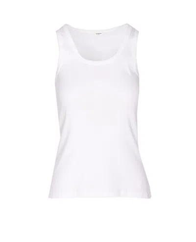 Saint Laurent Crewneck Scoop Neck Sleeveless Plain Pattern Top