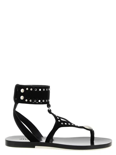 Isabel Marant Black Leather Flip-flop Sandals