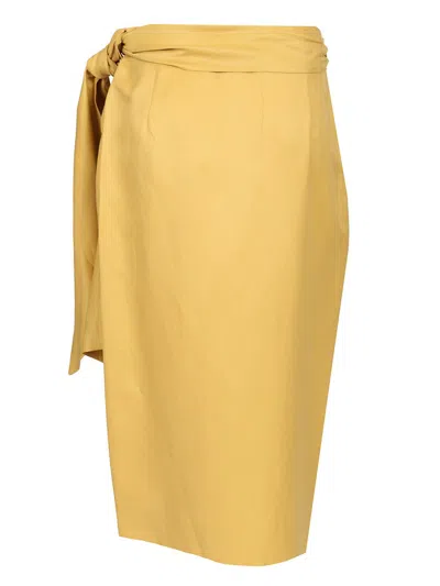 Max Mara Wrap Midi Skirt With High Waist Bow