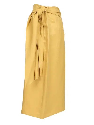 Max Mara Wrap Midi Skirt With High Waist Bow