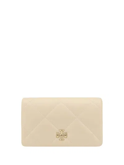 Tory Burch Kira Diamond Shoulder Wallet In Beige