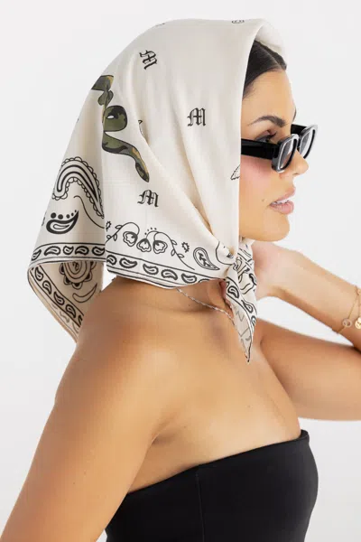 Miss Me Camo Logo Bandana Scarf - S / Cream