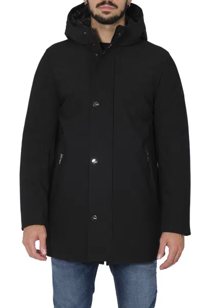 Hèskimo Heskimo - Long With Hood. Softshell Bonded Bottoni Metal He544015 Blue