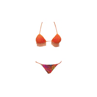 Me Fui - Triangle, Adjustable Slips Orange/fuxia M21-0521x1