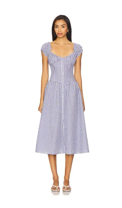 Amanda Uprichard Linella Dress Blue White In Multi