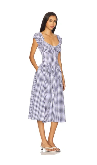 Amanda Uprichard Linella Dress Blue White In Multi