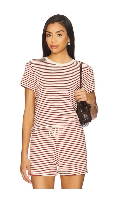 Perfectwhitetee Loop Terry Stripe Tee In Multi