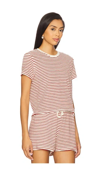 Perfectwhitetee Loop Terry Stripe Tee In Multi