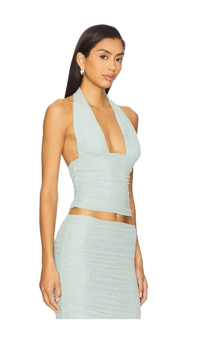 Ser.o.ya Bimini Mesh Halter Top In Frosted Sea In Gray