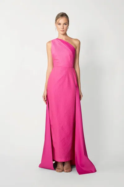Sau Lee Joslin One-shoulder Gown In Pink