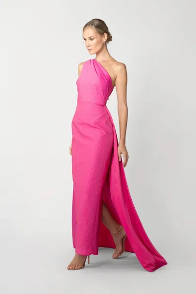 Sau Lee Joslin One-shoulder Gown In Pink