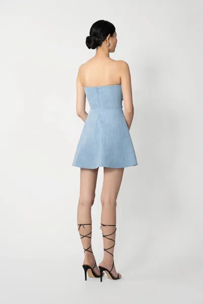 Sau Lee Tai Denim Mini Dress In Blue