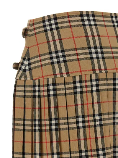 Burberry Check Wool Mini Kilt In Multi