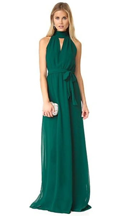 Joanna August Riggs Long Dress In Emerald Eyes
