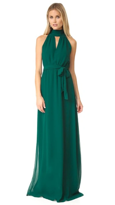 Joanna August Riggs Long Dress In Emerald Eyes