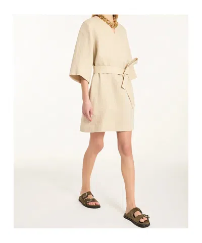 P.a.r.o.s.h Dress With Belt In Neutral