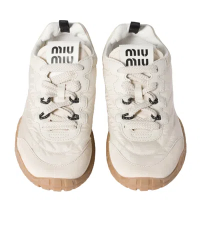 Miu Miu Tyre Technical Fabric And Suede Sneakers