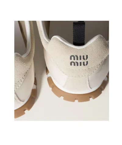 Miu Miu Tyre Technical Fabric And Suede Sneakers