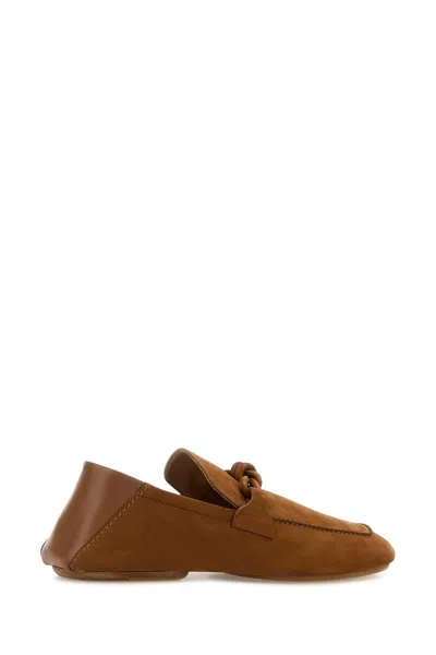 Bottega Veneta Camel Suede Daddy Loafers