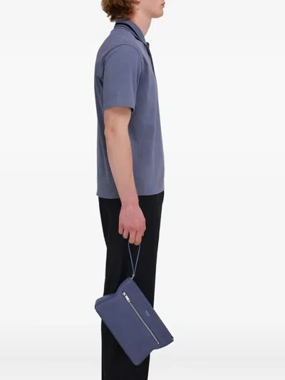 Ferragamo Leather Shoulder Bag In Gray