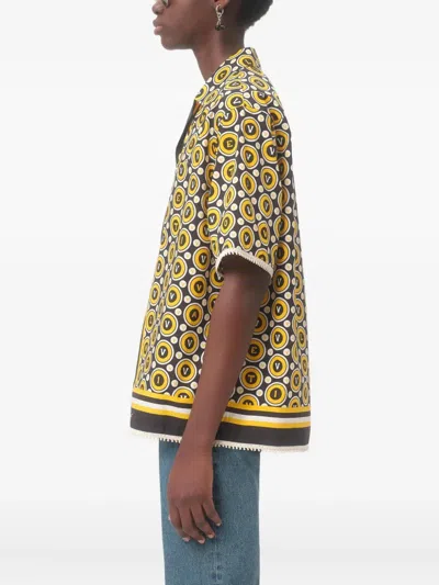 Valentino Bowling Shirt With Bulles Royales Print In Multi