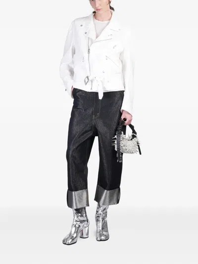 Junya Watanabe Biker Jacket In White Polyester