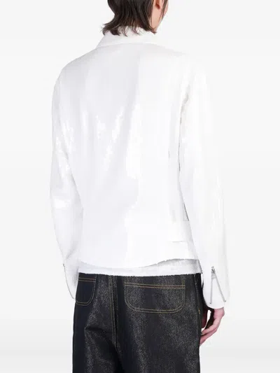 Junya Watanabe Biker Jacket In White Polyester