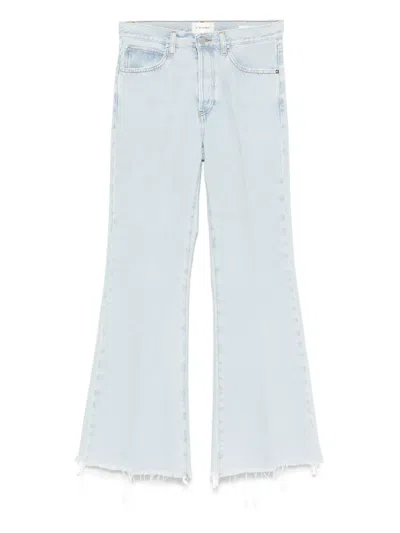 Frame The Lax Frayed High Waist Flare Jeans In Wisp Raw Fray