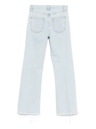 Frame The Lax Frayed High Waist Flare Jeans In Wisp Raw Fray