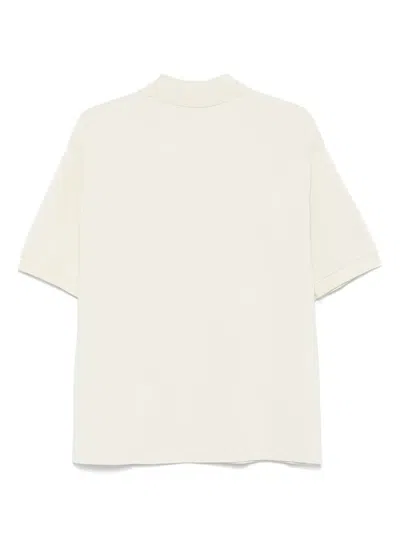 Auralee Relaxed-fit White Polo Shirt With Boxy Silhouette In White