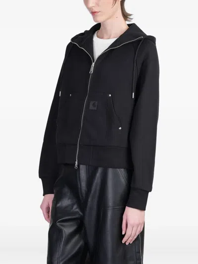 Carhartt Hooded Sweatshirt Front Pockets In Black