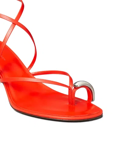 Tory Burch Pierced Multi-strap Heeled Sandal In Red