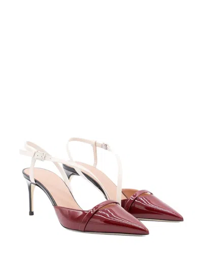 Malone Souliers Glossy Pointed Stiletto Two-tone Pumps In Red