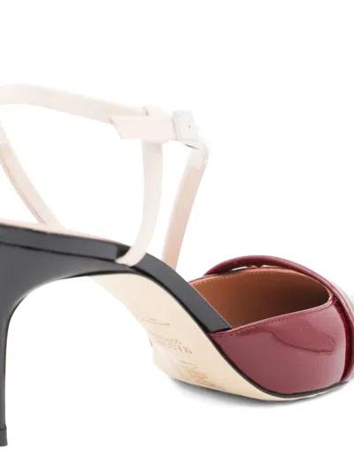 Malone Souliers Glossy Pointed Stiletto Two-tone Pumps In Red