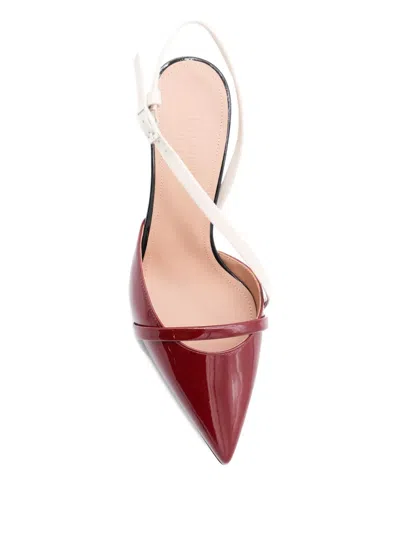 Malone Souliers Glossy Pointed Stiletto Two-tone Pumps In Red