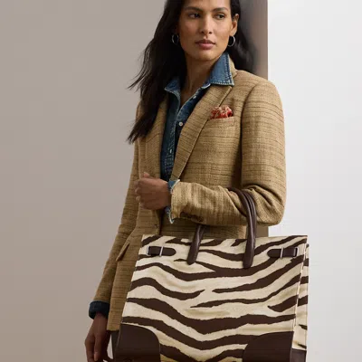 Ralph Lauren Zebra-print Canvas Large Devyn Tote Bag