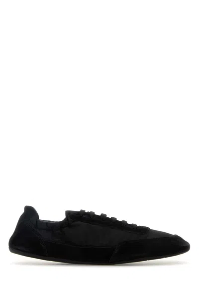 Prada Collapse Re-nylon And Suede Sneakers In Black