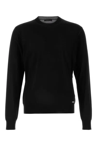 Prada Recycled-silk Sweater In Black
