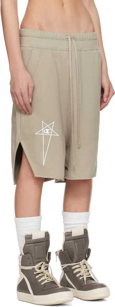 Rick Owens Off-white Champion Edition Beveled Pods Shorts