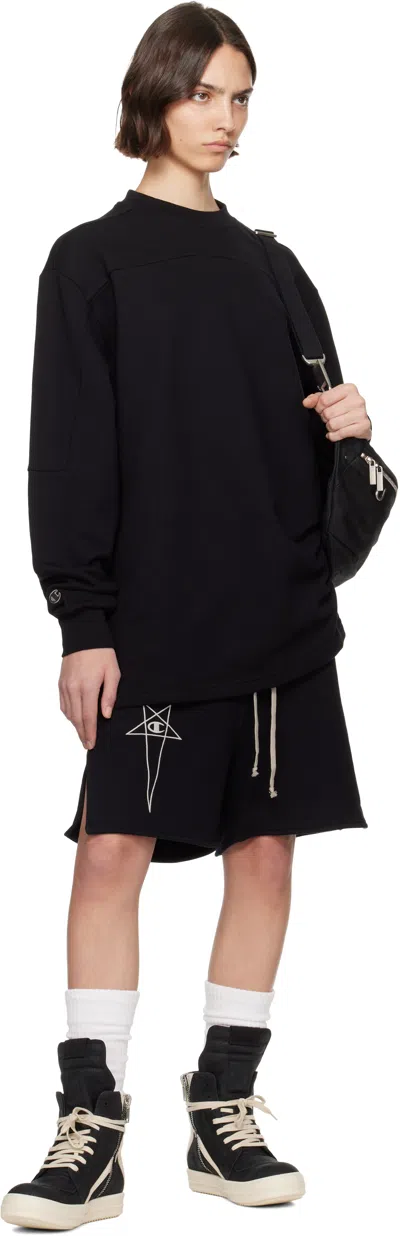 Rick Owens Black Champion Edition Girdered Sweatshirt