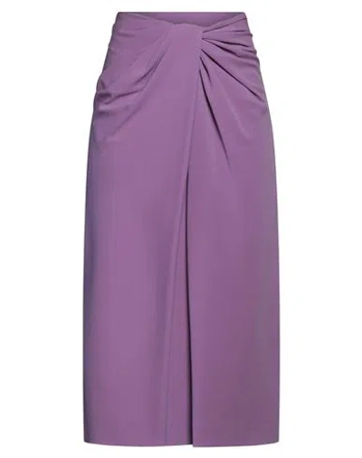 Valentino Garavani Woman Midi Skirt Lilac Size 4 Silk, Polyamide, Elastane