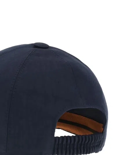 Zegna Lined Metal Logo Hat With Embroidered Brand Mark