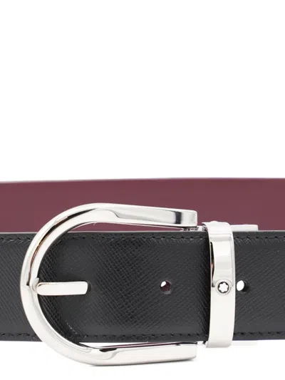 Montblanc Leather Belt In Black