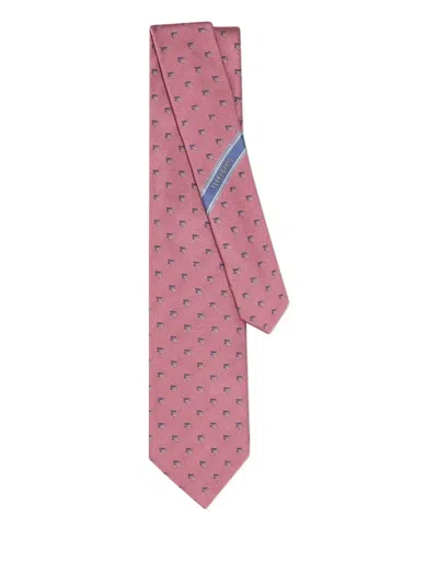Ferragamo Silk Tie In Pink